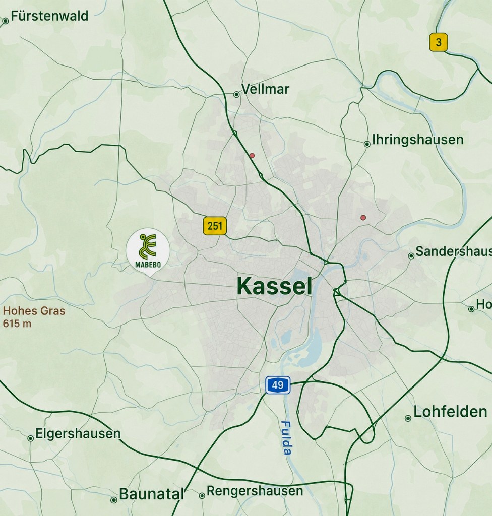 Übersichtskarte Kassel mit MaBeBo-Standort