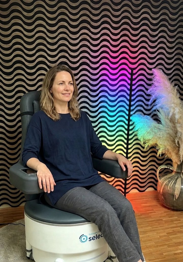 Bettina Schumacher sitzt auf dem EMP Chair Pro Select